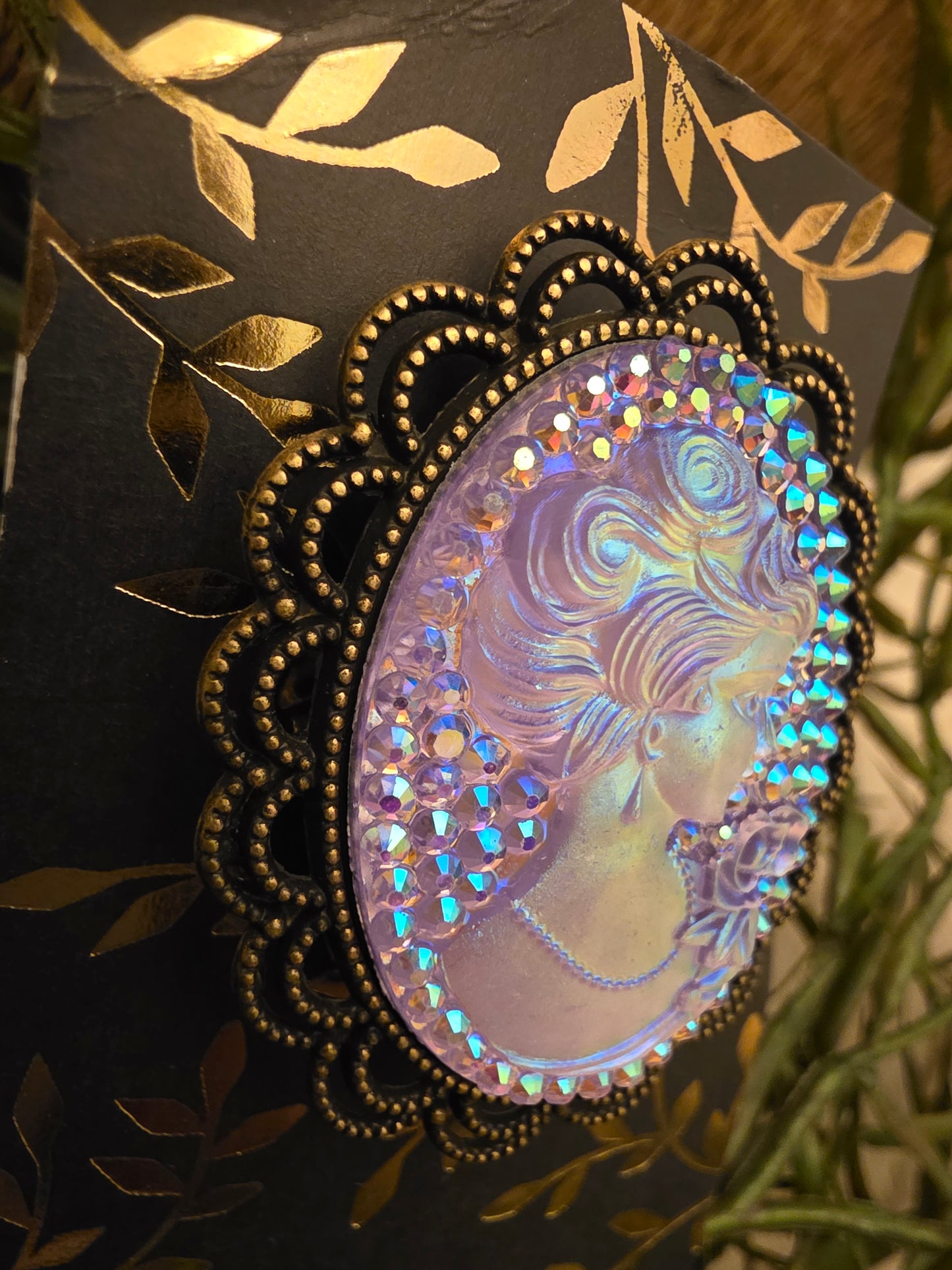 Lavender Cameo Brooch