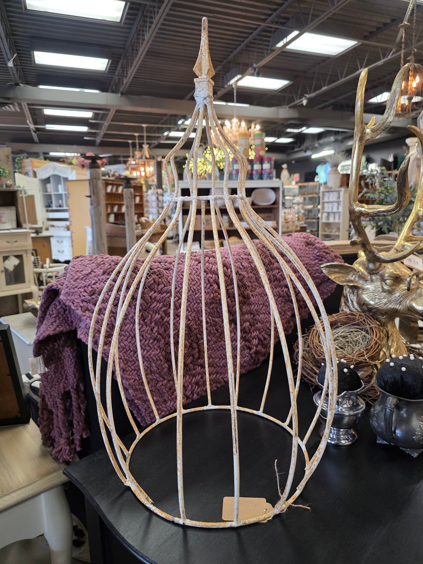 Wrought Iron Topiary Cloche 26in Tall