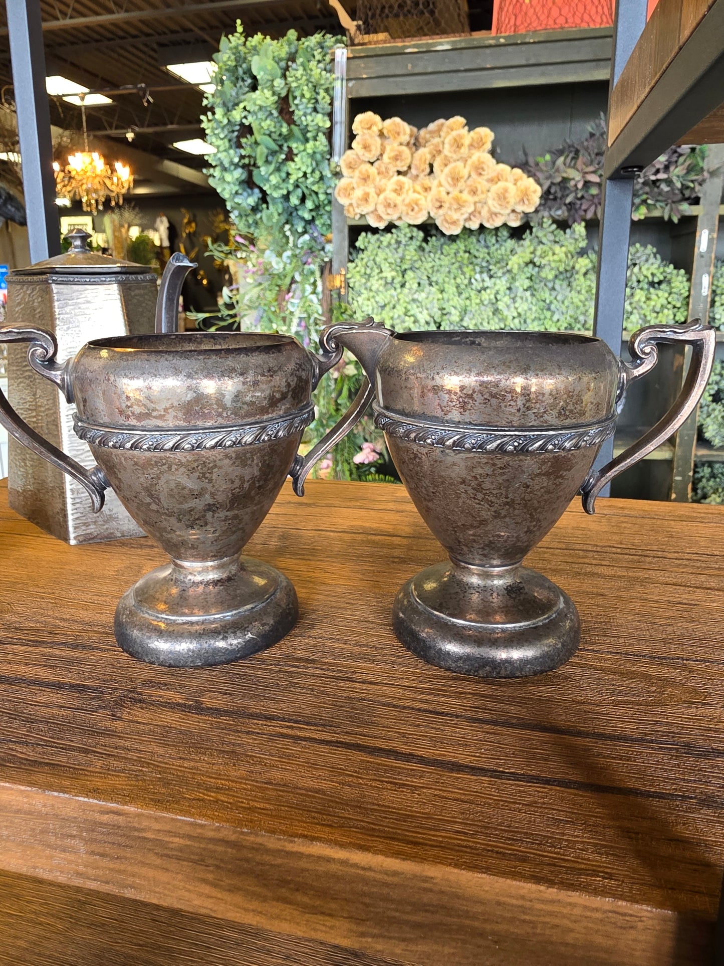 Vintage Silver Sugar & Creamer (2pc Set)