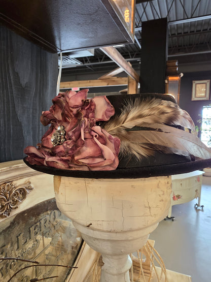 Distressed Black Stetson Felt Hat OS - A Rare Bird