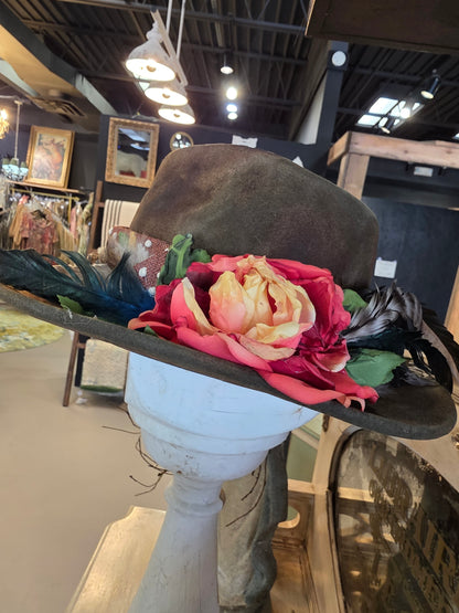 Distressed Brown Outback Felt Hat OS - A Rare Bird