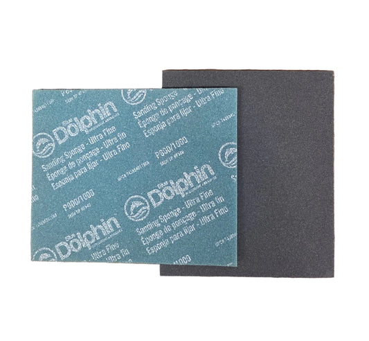 Ultra-Fine 220-Grit P800/1000 Wet/Dry Sanding Sponge - Blue Dolphin