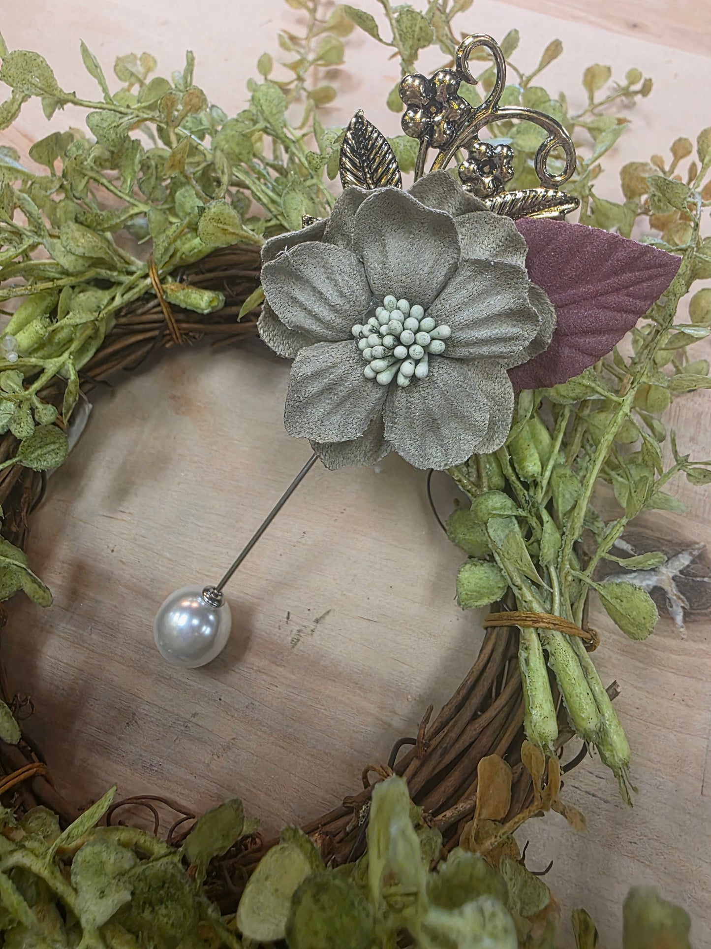 Floral Hatpin Brooch