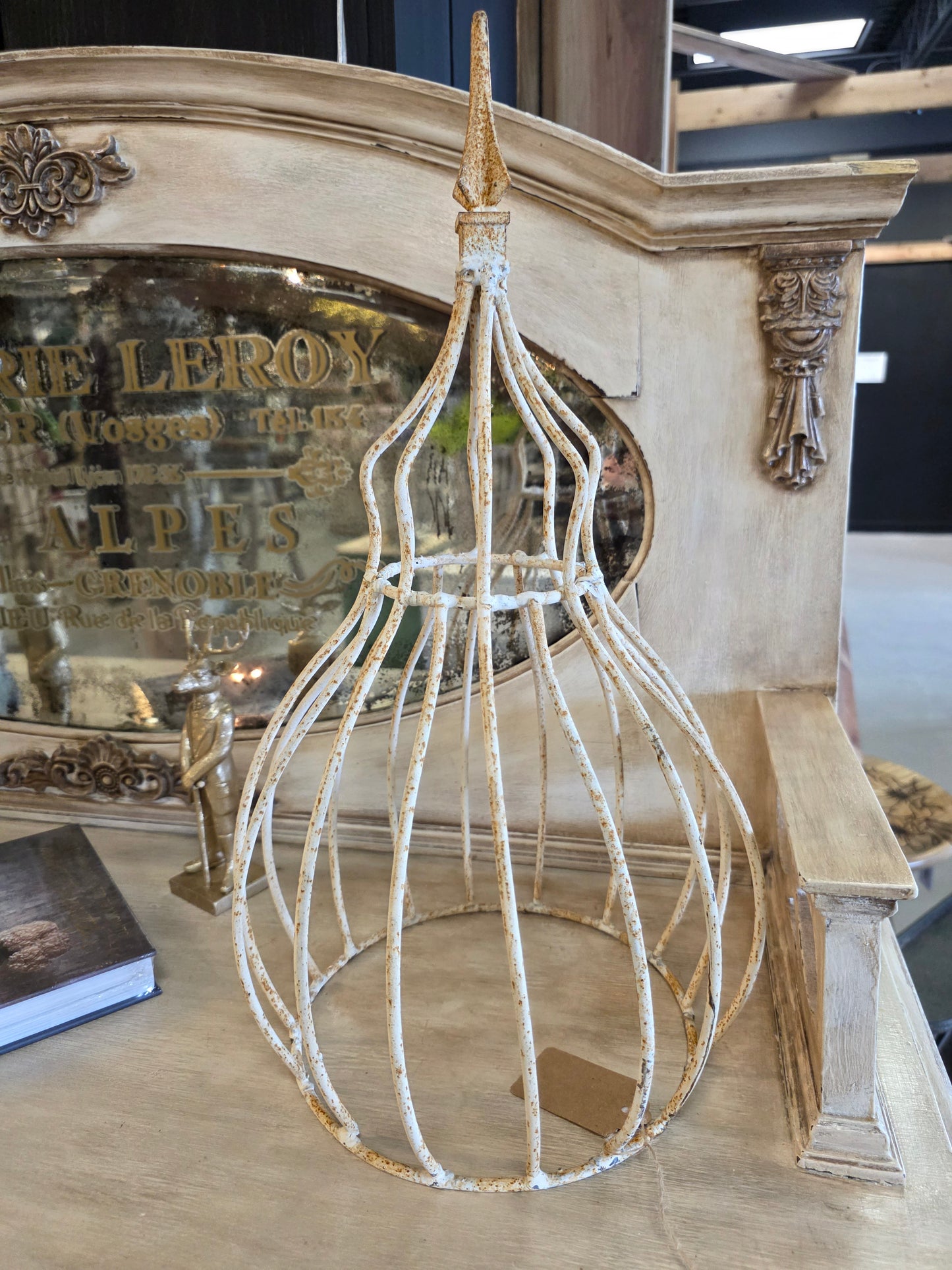 Wrought Iron Topiary Cloche 20in Tall