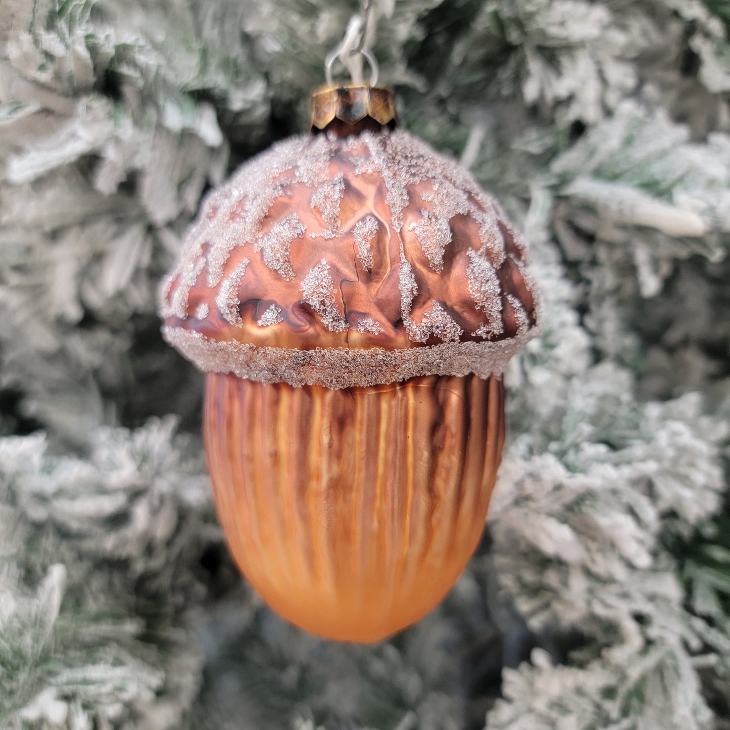 Amber Glass Acorn Ornament