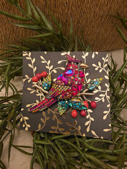Cardinal Brooch