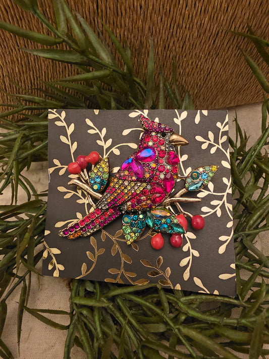 Cardinal Brooch