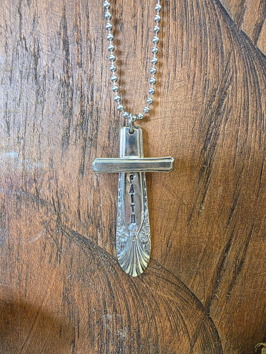 Faith Cross Silverware Necklace GSN10