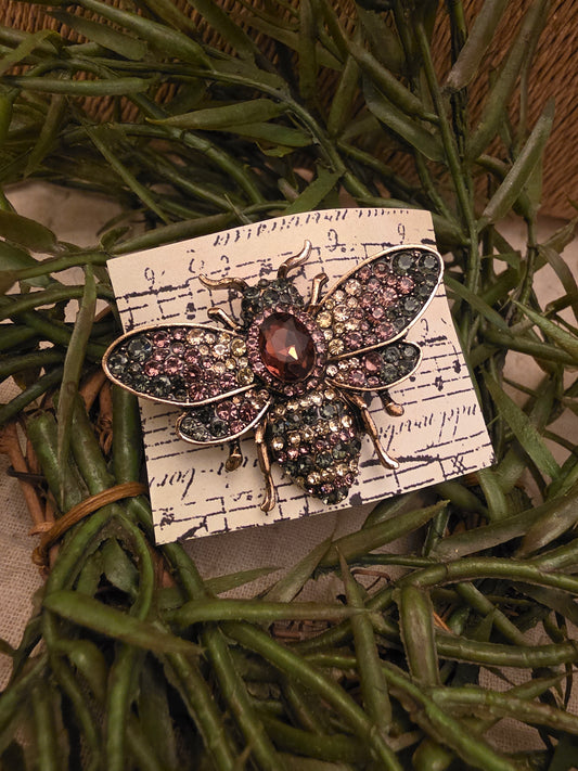 Plum Bee Brooch