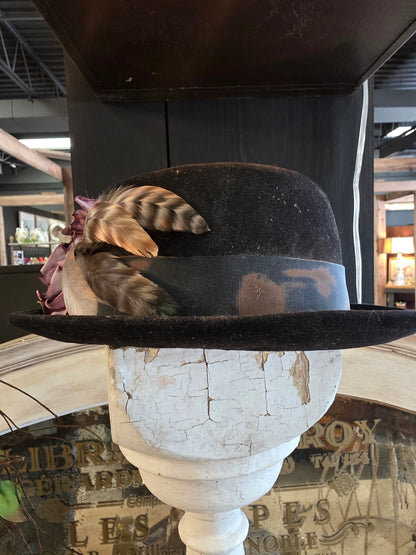 Distressed Black Stetson Felt Hat OS - A Rare Bird