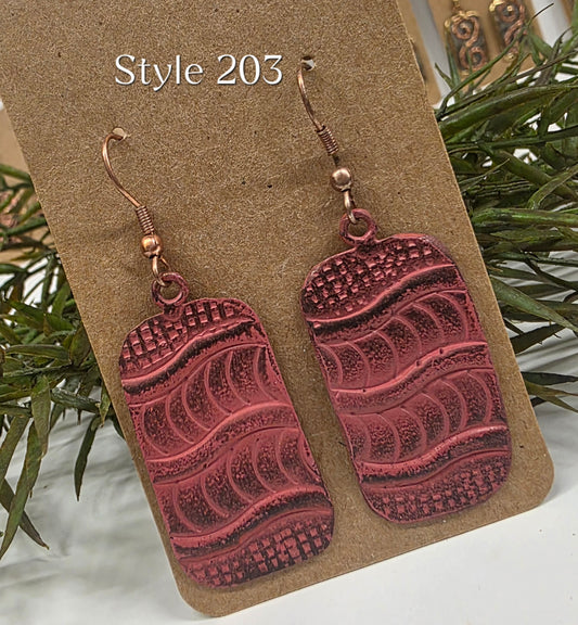Brass Patina Coral Waves Earrings EP203