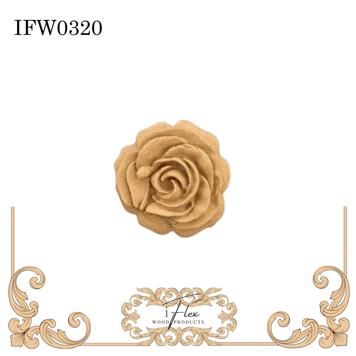 Rose Flower Moulding 0320 - iFlex Heat Bendable Embellishment