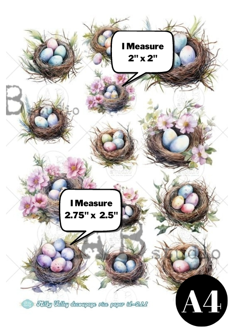 Egg Nests 211 - A4 8.3 x 11.7 Rice Paper by AB Studio