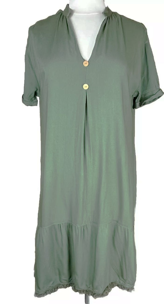 Olive Shift Dress - Myra Apparel