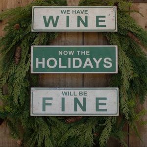 Holidays will be Fine Hanging Mini Metal Sign