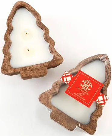 Christmas Tree Dough Bowl Candle - Noel