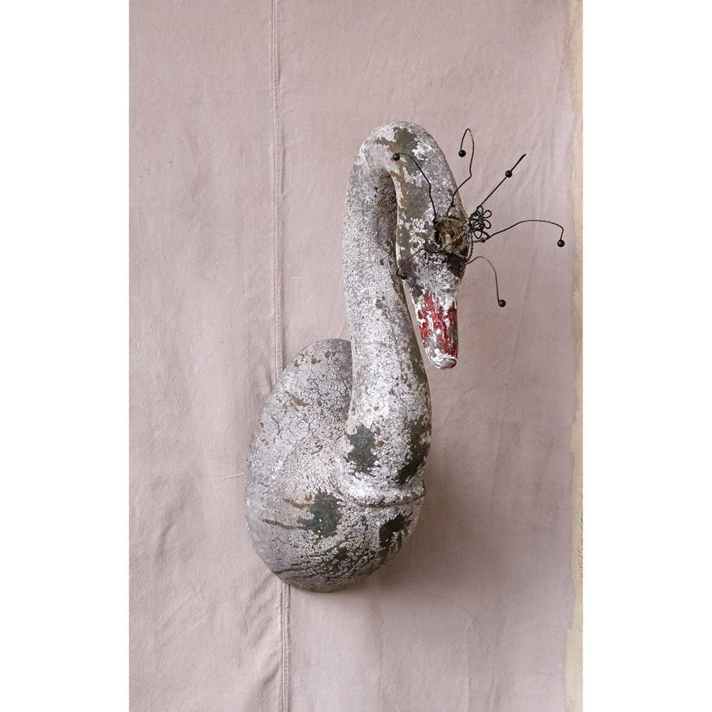 Old World Magnesia Crowned Wall Swan