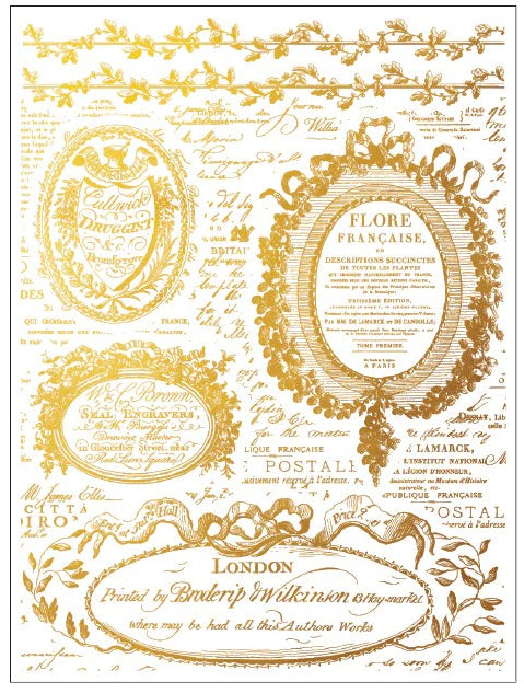 Etiquettes - Gilded Collection - 4 Sheet, 12x16 Pad IOD Decor Transfer™