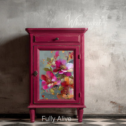 Fully Alive - Lg 21" x 29" Decoupage Paper by Whimsykel Designs
