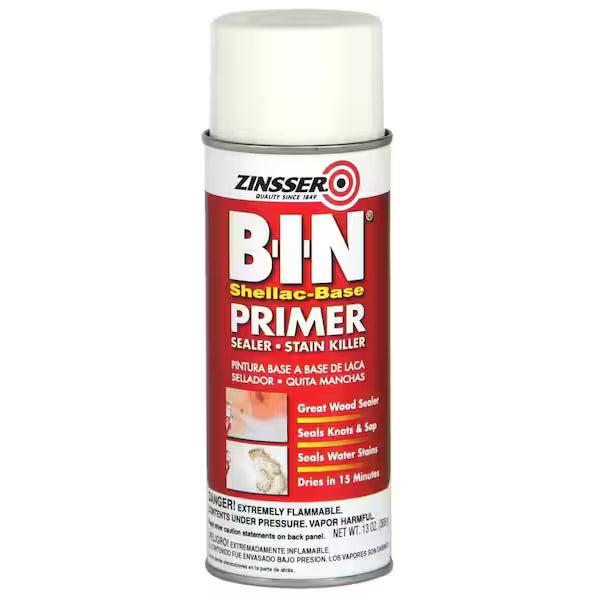 B-I-N White Shellac Stain & Odor Blocking Primer 13oz Spray by Zinsser