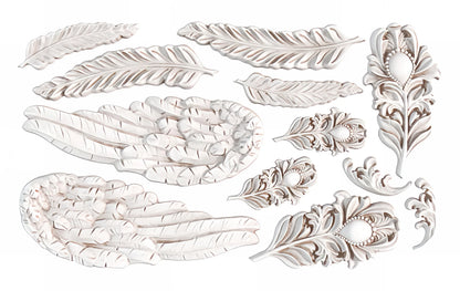 Wings & Feathers (𝗨𝘀𝗲𝗱 - 𝗟𝗶𝗸𝗲 𝗡𝗲𝘄) - IOD Decor Mould