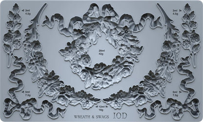 Wreath & Swags (𝗨𝘀𝗲𝗱 - 𝗟𝗶𝗸𝗲 𝗡𝗲𝘄) - IOD Decor Mould