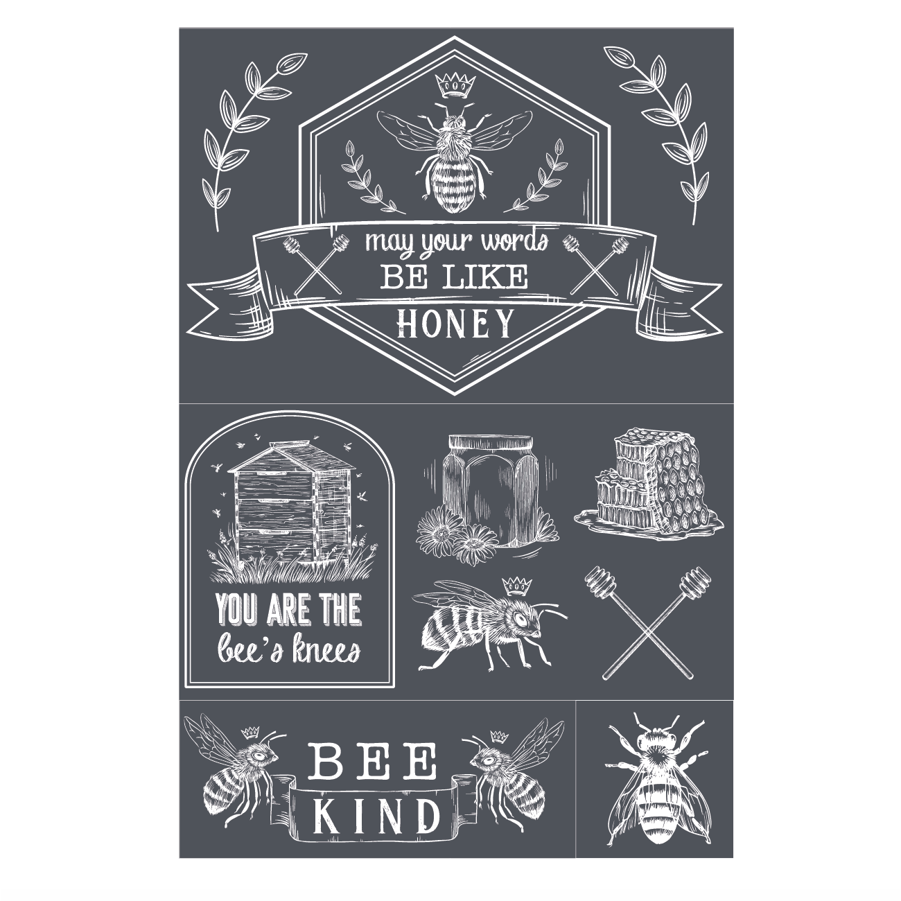 Words Like Honey ~ Mesh Stencil 12"x18"