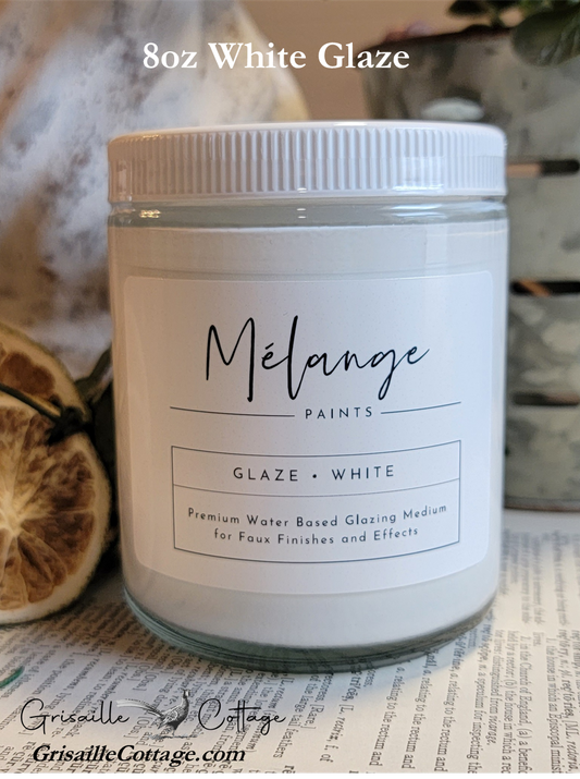 White 8oz Jar ~ Mélange Premium Faux Glaze