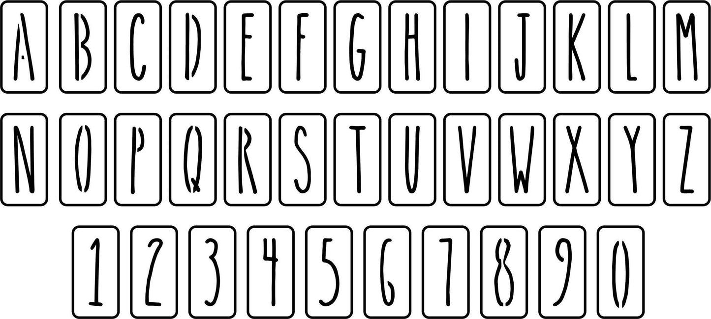 Farmhouse Letters 3in - JRV Stencil Co