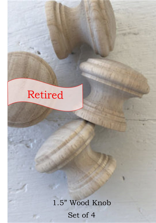 Wood Knob Set of 4 - 1.5in {Retired}