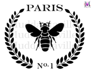 Paris Bee Laurel Stencil M0024