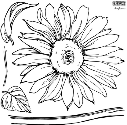Sunflowers 2-Sheet Set - Retired IOD Decor Stamp