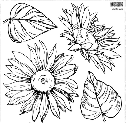 Sunflowers 2-Sheet Set - Retired IOD Decor Stamp