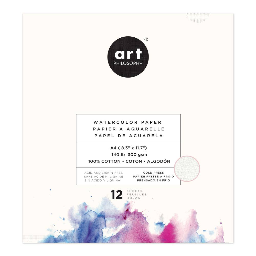 Watercolor Paper  8.3"x11.7" 12-Sheet Pad